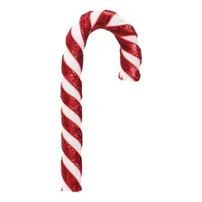 Bengala Enfeite Pendurar Decoração Vermelho Natal Luxo 15cm Foto mini 1