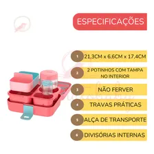 Bento Box Coral Lancheira Infantil Escolar Kit Lanche Foto mini  2