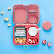 Bento Box Coral Lancheira Infantil Escolar Kit Lanche Foto mini  3