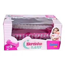 Bercinho De Boneca Berço Brinquedo C/ Colcha E Travesseiro Cor Rosa Foto mini 1
