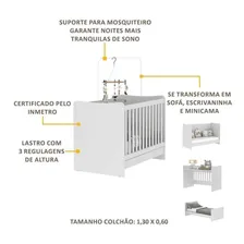 Berço 4x1 Multimóveis Evolution Vira Escrivaninha Fg0541pn Foto mini 3