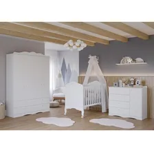 Berço Americano De Bebê Provençal Branco Mdf Vira Mini Cama Foto mini 4