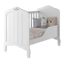 Berço Americano De Bebê Provençal Branco Mdf Vira Mini Cama Foto mini  2