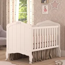 Berço Americano De Bebê Provençal Branco Mdf Vira Mini Cama Foto mini  3