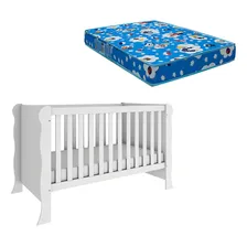 Berço Americano Mini Cama Ariel Branco Com Colchão Ortobom Foto  mini 1