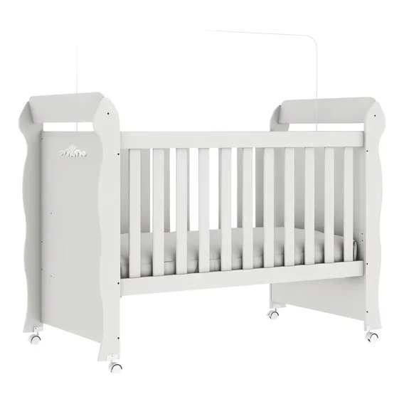 Berço Americano Mini Cama Provençal Lisa Branco Foto 1