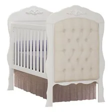 Berço Americano Realeza Branco Acetinado Com Capitonê Bege Foto mini 1