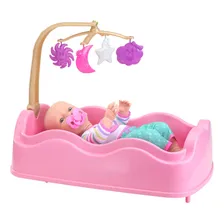 Berço Baby Infantil Reborn Rosa Brinquedo Magic Toys 8106 Foto mini 1