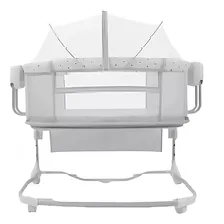 Berço balanço automático Bluetooth multifuncional Matela Techno 8601 cinza estampado Foto  mini 1