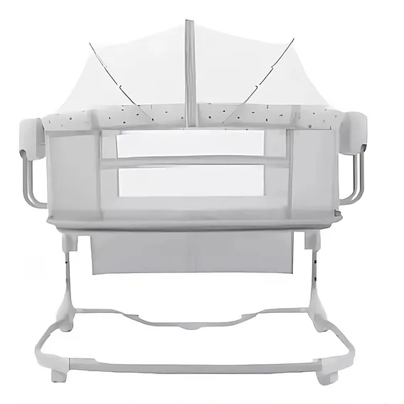 Berço balanço automático Bluetooth multifuncional Matela Techno 8601 cinza estampado Foto 1