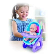 Berço Cadeirão De Boneca Cesto Reborn Infantil Brinquedo Cor Rosa Foto mini 3
