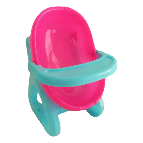 Berço Cadeirão De Boneca Cesto Reborn Infantil Brinquedo Cor Rosa Foto 1