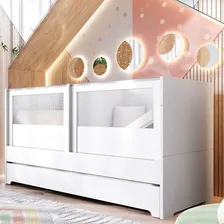 Berço Cama 2 Em 1 Duplo Para Gêmeos Linha Sol E Mar Divicar Cor Branco Foto mini  2