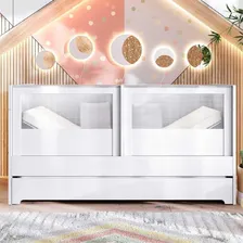 Berço Cama Sol E Mar GĂȘmeos Divicar Branco Acetinado Foto mini 2