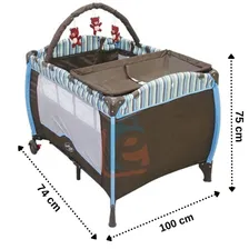 Berço Chiqueirinho Cercado Portátil Desmontável Plus Baby Style Cor Listras Foto mini 3