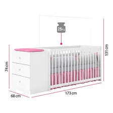Berço Com Cômoda 3 Gavetas | Móveis Estrela Cor Branco Foto mini  2