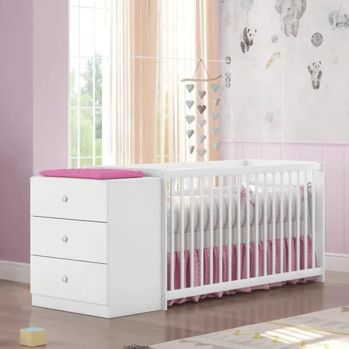 Berço Cômoda Gutti Com 3 Gavetas - Branco Foto 1