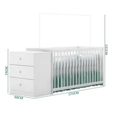 Berço Cômoda Gutti Com 3 Gavetas - Branco Foto mini 4
