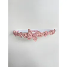 Berço de Luxo Dossel Parede Laço E Flor Com Mosquiteiro Tule Renda Cor Borboleta Foto mini 4