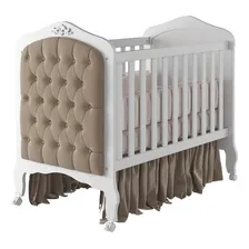 Berço E Mini Cama Permobili Harmonia Com Capitonê Branco Foto  mini 1