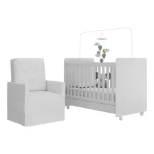 Berço E Poltrona De Amamentação Pimpolho Multimóveis Mp4071 Cor Branco Foto mini 2