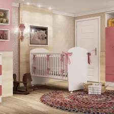 Berço Infantil 6900 Espresso Móveis Branco/rosa Foto mini 1