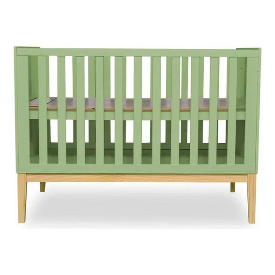 Berço Mini Cama Retrô Amor Perfeito - Verde/natural Foto 1