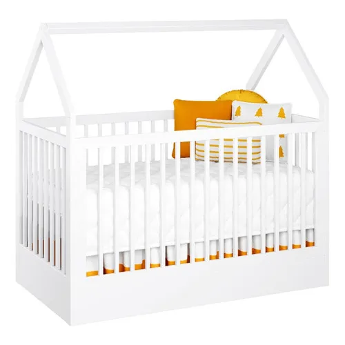 Berço Montessoriano Com Casinha Cor Branco Com Madeira Foto 1