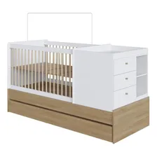 Berço Multifuncional Cama Auxiliar Aveiro Oak/branco Foto mini 2