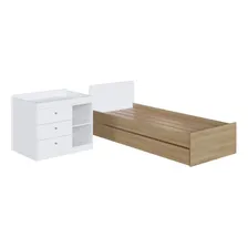 Berço Multifuncional Cama Auxiliar Aveiro Oak/branco Foto mini 4