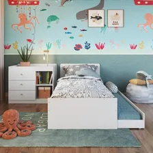 Berço Multifuncional Com Cama Auxiliar E Cômoda Branco Foto mini 4