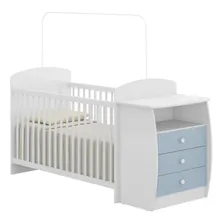 Berço Multimóveis Rafael Com Gavetas Branco/azul Para Foto mini  2