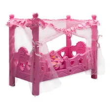 Berço Para Boneca Bebê Reborn | Vem Com Mosquiteiro! É Lindo Cor Rosa Foto mini  3