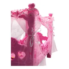 Berço Para Boneca Bebê Reborn | Vem Com Mosquiteiro! É Lindo Cor Rosa Foto mini 4