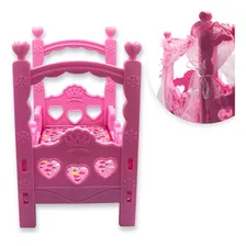 Berço Para Boneca Bebê Reborn | Vem Com Mosquiteiro! É Lindo Cor Rosa Foto mini  2