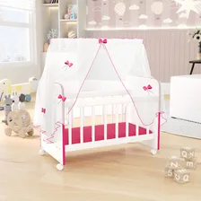 Berço Para Boneca Magia Brinquedo Infantil Criança Lymdecor Cor Branco Foto mini 2