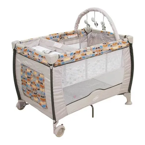 Berço Plus Trocador Desmontável Elefante Baby Style Cor Bege Foto 1