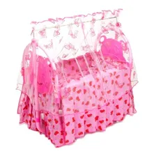 Berço Rosa Boneca Reborn Meu Sonho 56cm Bercinho Com Balanço Foto mini 1