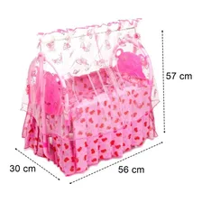 Berço Rosa Boneca Reborn Meu Sonho 56cm Bercinho Com Balanço Foto mini 2