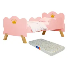 Berço Rosa Cama Realeza Com Colchão Impermeável 148cm Foto mini 1
