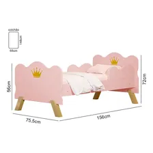 Berço Rosa Cama Realeza Com Colchão Impermeável 148cm Foto mini 3