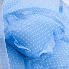 Berço Tenda Cercadinho Portátil Mosquiteiro Colchão 24 Cor Azul Foto mini  3