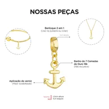 Berloque Âncora Barco Mar Banhado A Ouro 18k Premium Foto mini 2
