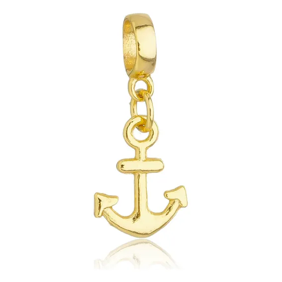 Berloque Âncora Barco Mar Banhado A Ouro 18k Premium Foto 1