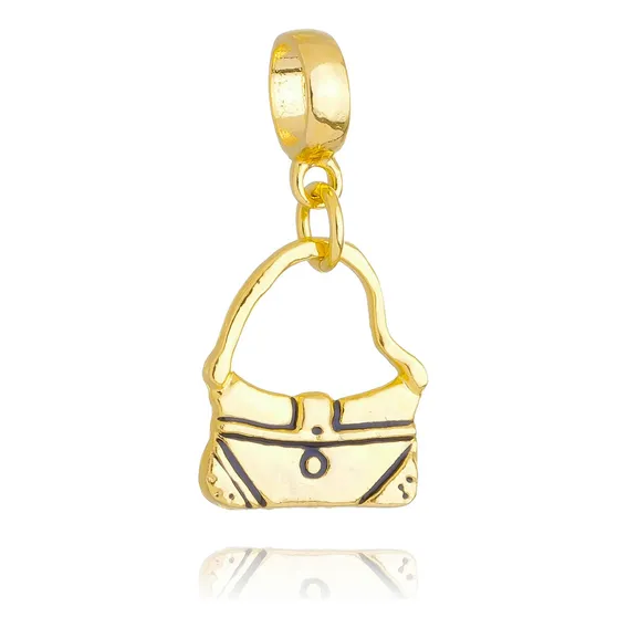 Berloque Bolsa De Mulher Banhado A Ouro 18k Premium Foto 1