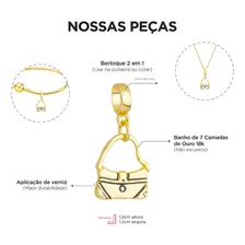 Berloque Bolsa De Mulher Banhado A Ouro 18k Premium Foto mini 2