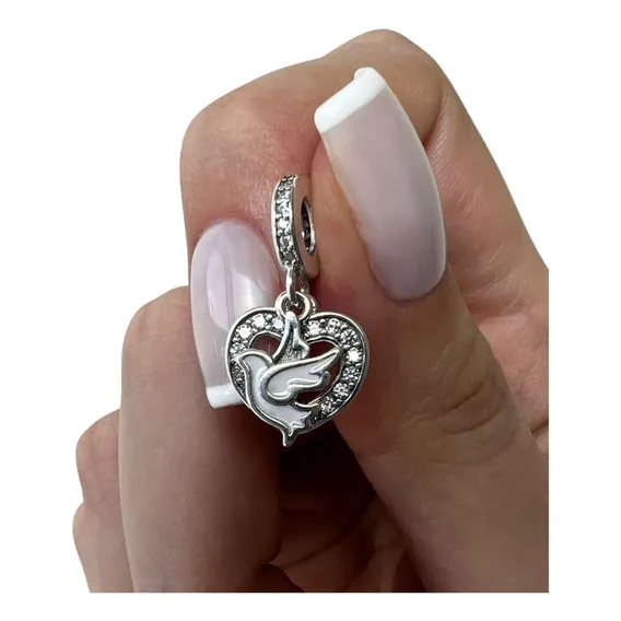 Berloque Charm Pingente Espirito Santo Em Prata 925 Foto 1