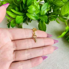 Berloque Chave Coração Banhado A Ouro 18k Premium Foto mini 3