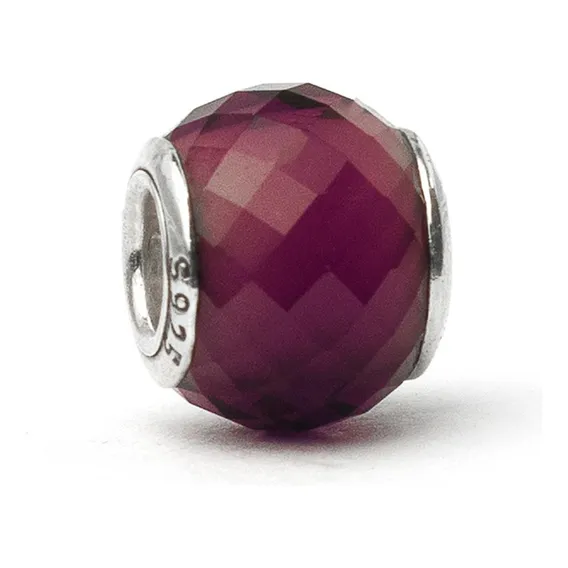 Berloque Murano Prata 925 E Zircônia - Roxo Foto 1