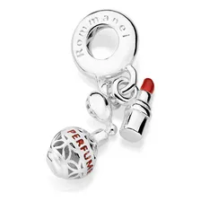 Berloque Perfume E Batom De Prata Vermelho; 840190 Rommanel Cor Vermelho Foto mini 1